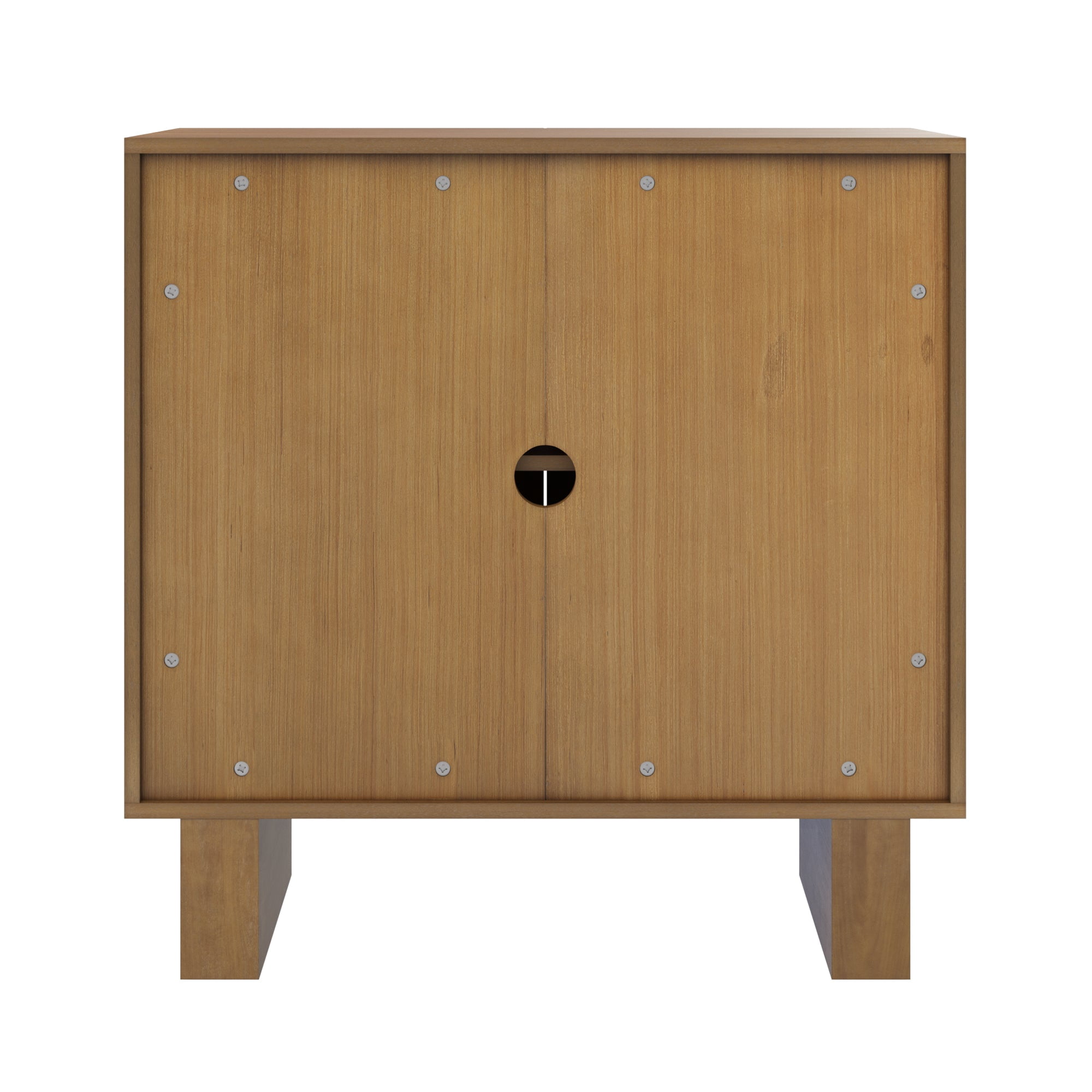 Nathan James Austin Mid Century Modern Kitchen Cabinet, Solid Wood Bar Cabinet or Dining Room Buffet with Geometric Door Accent, Light Brown