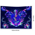 thumbnail image 3 of Póster de pared Trippy reactivo UV, tapiz de decoración de habitación Hippie, tapiz de pared de esqueleto, 3 of 5