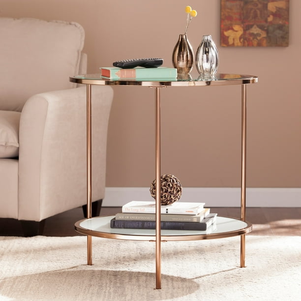 Silver Orchid Grant Side End Table Com Silver Orchid Grant Side End Table, Silver Orchid Grant Gold Tone Glass Top Coffee Table