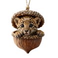thumbnail image 1 of Adornos de animales del bosque con bellotas, colgantes de acrílico en 2D con forma de piña y animales para el árbol de Navidad, adornos navideños acogedores para la decoración del hogar, 1 of 7