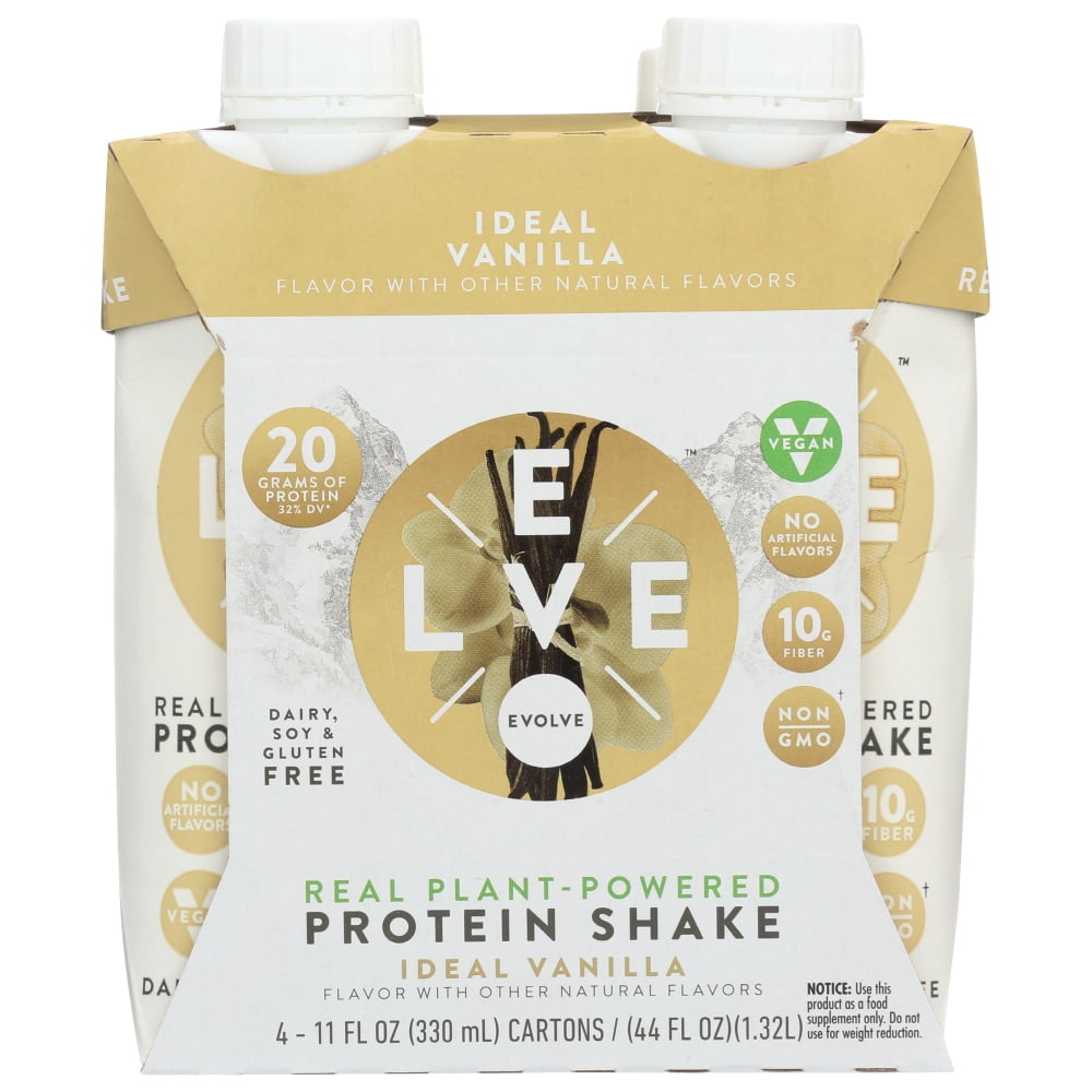 Evolve Ideal Vanilla Protein Shake, One Pack Of 4 11 Fluid Oz Cartons