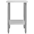 thumbnail image 4 of vidaXL Kitchen Work Table Hotel Prep Work Table with underhelf Stainless Steel, 4 of 50