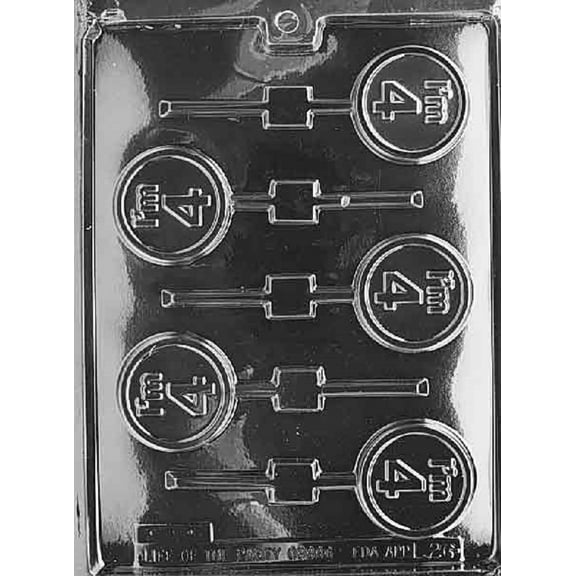 Grandmama's Goodies L026 I'm 4 Four 4th Birthday Lollipop Chocolate Candy Soap Mold with Exclusive Molding Instructions