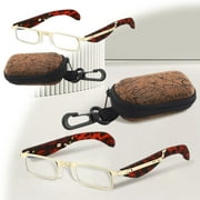 Blue Light Folding Reading Glasses for Indoor and Outdoor Use with Durable Metal Frame