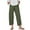 B-Army Green, variant on Cotton Linen Pants for Women Summer Lightweight Casual Loose Trousers Palazzo Pants Plus Size Wide Leg Capris for Beach Woemns Pocketed Drawstring Elastic Waist Pants, Beige&S