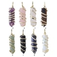 thumbnail image 4 of yingyy Wire Wrapped Charm Hanging Pendant Colorful Exquisite Crystal Crafting Necklace Keychains Earrings Accessories Brown 1Set, 4 of 6