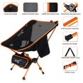 thumbnail image 2 of NiceC Ultralight Portable Folding Camping Backpacking Chair Compact & Heavy Duty Outdoor, Camping, BBQ, Beach, Travel, Picnic, Festival with 2 Storage Bags&Carry Bag (2 Pack of Orange), 2 of 7