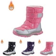 thumbnail image 5 of Otqutp Children Round Toe Shoes&nbsp;Girls Boys Snow Boots Outdoor Warm Comfortable Non Slip Mid Calf Padded Small Big Kids Winter Shoes(Pink,5.5-6 Years), 5 of 7