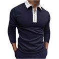 thumbnail image 1 of Camisas de hombre con cuello vuelto y cremallera, camisetas casuales ajustadas básicas de golf, camiseta de manga larga Pompotops oipoqjl27250, 1 of 3