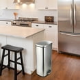 thumbnail image 6 of Arlopu 8 Gallon Stainless Steel Trash Can with Lid, Rectangular Kitchen Garbage Can with Step Pedal & Inner Bucket for Bathroom, Living Room, 6 of 8