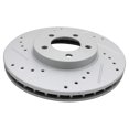 thumbnail image 7 of TRQ Front Performance Brake Rotor Drilled Slotted Pair Set for 1995-2002 Continental / 1996-1997 Cougar / 2001-2005 Sable / 1996-2007 Taurus / 1996-1997 Thunderbird, 7 of 7