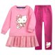 thumbnail image 3 of Hello Kitty niños niñas dibujos animados Otoño e Invierno manga larga falda plisada de terciopelo dorado vestido + conjunto de pantalones cálidos casuales, 3 of 5