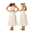 thumbnail image 2 of LMLYSoH Women's 2 Piece Skirt Outfits Off Shoulder Pattern Print Bandeau Long Flowy Skirt Set, 2 of 9
