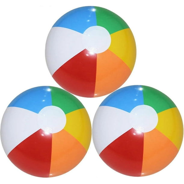 3 Pcs Beach Balls, 12 Inches Beach Balls Rainbow Inflatable Toys, for Outdoor Activity Birthday Summer Party Favors Water Toys, Pool Party Beach Toys