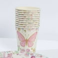 thumbnail image 5 of Efavormart 96 Pcs White Pink Butterfly Print Disposable Dinnerware Set, Paper Plates Cups Napkins Party Supplies, 5 of 11