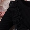 thumbnail image 4 of Sngxgn Baby Ribbed Short Sleeve Bodysuit Neck Toddler Romper for All Seasons(Black,90), 4 of 8