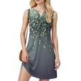 thumbnail image 4 of WTOBBY Women's Fashion Casual Printed V-Neck Button Vest Sleeveless Dress with Pocket, Floral Print for Summer Wear, Airy and Stylish Design for Vacation and Everyday Use,Dark Green L, 4 of 5