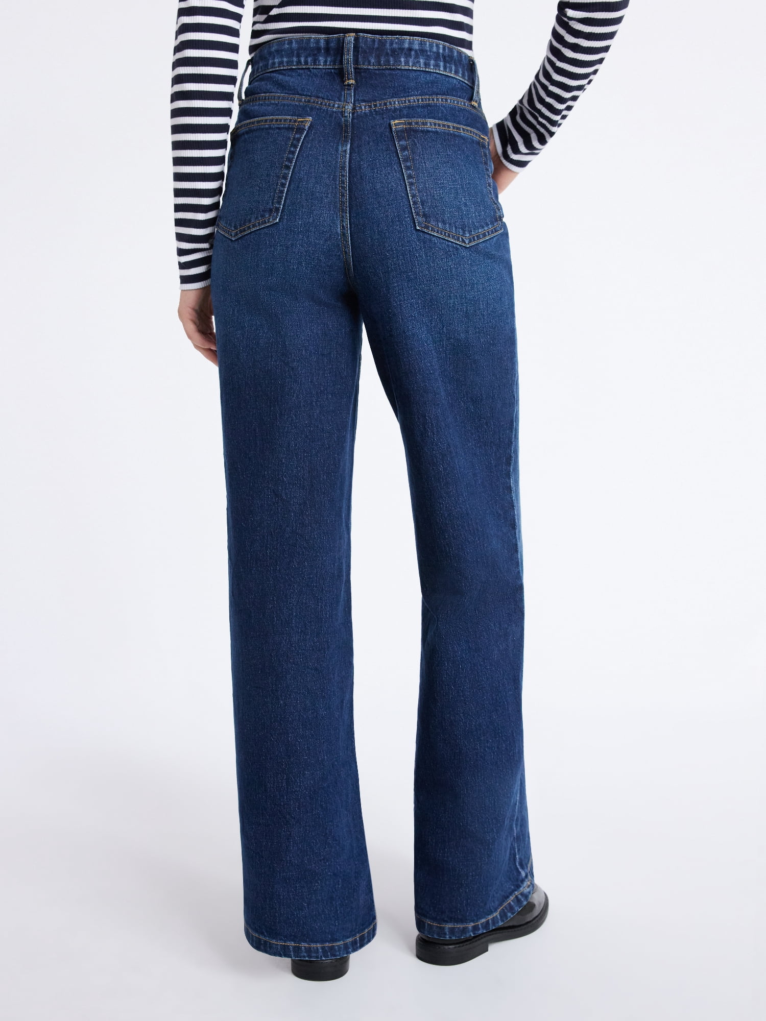 Free Assembly Women's High Rise Full Length Wide Leg Jeans, 30" Inseam, Sizes 0-26W