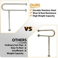 thumbnail image 5 of HECASA 24" Grab Bars Toilet Bathtub Handrail 304 Handicap Rails Bathroom Safety Wall Mount Floor Support Assist Bar on Slip Hand Grips for Disabled Elderly Handicapped Pregnant Woman, 5 of 14