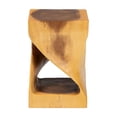 thumbnail image 2 of bali & pari Rapha Hand-carved Suar Wood Side Table, 2 of 6