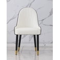 thumbnail image 5 of Montary Black Dining Chairs Set of 2, Mid Century Modern Leather Chair with Solid Wood Metal Legs and Ergonomic Backrest for Living Dining Room (Not Include Table), 5 of 5