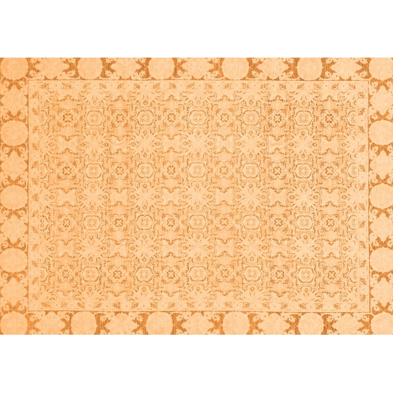 Ahgly Company Indoor Rectangle Abstract Orange Modern Area Rugs, 2' x 4'