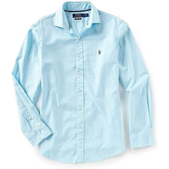 Polo Ralph Lauren Solid Oxford Long-Sleeve Woven Shirt, Blue - Large