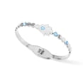 thumbnail image 2 of B26: Titanium Stainless Steel  Fatima Hamsa Hand Evil Eye Bangle Bracelet，colour Not Fade, Waterproof，Bottom Opening, 2 of 2