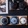 thumbnail image 3 of EeaseCA Simple Ceramic Sugar Bowl Salt Pot Pepper Storage Jar Practical Seasoning Pot Container Condiment Spice Box Holder for Home Kitchen (Ink Snow), 3 of 8