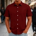 thumbnail image 2 of Men's Button Down Shirt Short Sleeve Loose Dress Shirt Casual Beach Summer Daily Shirt S, 2 of 6