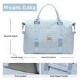 thumbnail image 5 of CSHIDWorld 37L Waterproof Duffle Bag for Women, Tear-Resistant Gym Travel Bag with Adjustable Shoulder Strap & Trolley Sleeve, Airline Approved Carry-On Weekender Bag with Wet/Dry Pocket, Light Blue, 5 of 8
