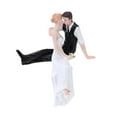 thumbnail image 3 of Rustic Cake Topper Funny Bride and Groom Figurine for Engagement Anniversary A, 3 of 8