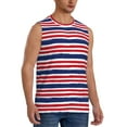 thumbnail image 2 of Kdxio USA Colors Stripes for Men's Muscle T-shirt,Sleeveless for Workout Running Athletic Gym Lounge Casual, 2 of 5