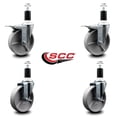 thumbnail image 2 of 5 Inch Semi Steel Swivel 1-3/8 Inch Expanding Stem Caster Set 2 Total Lock Brake, 2 of 2