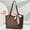 Brown lettering, variant on GOWELL Checkered Shoulder Bag for Women Slouchy Shoulder Tote Bag Casual Pu Leathe Messenger Weekender Bag Shopper Handbag Travel Purse With Multiple Compartments for Travel Daily Commute