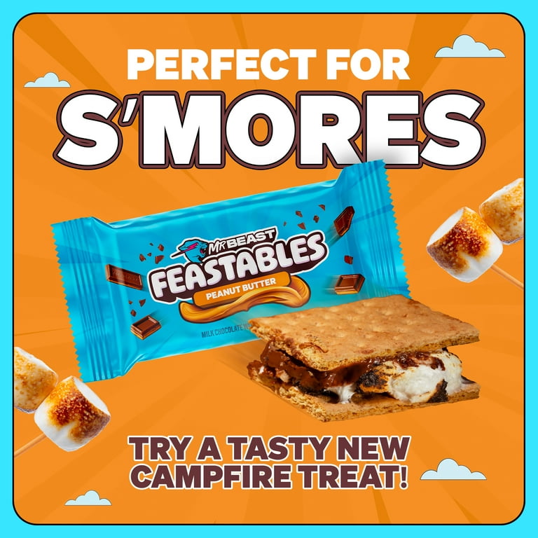 2 pack) Feastables MrBeast Peanut Butter Milk Chocolate Bar