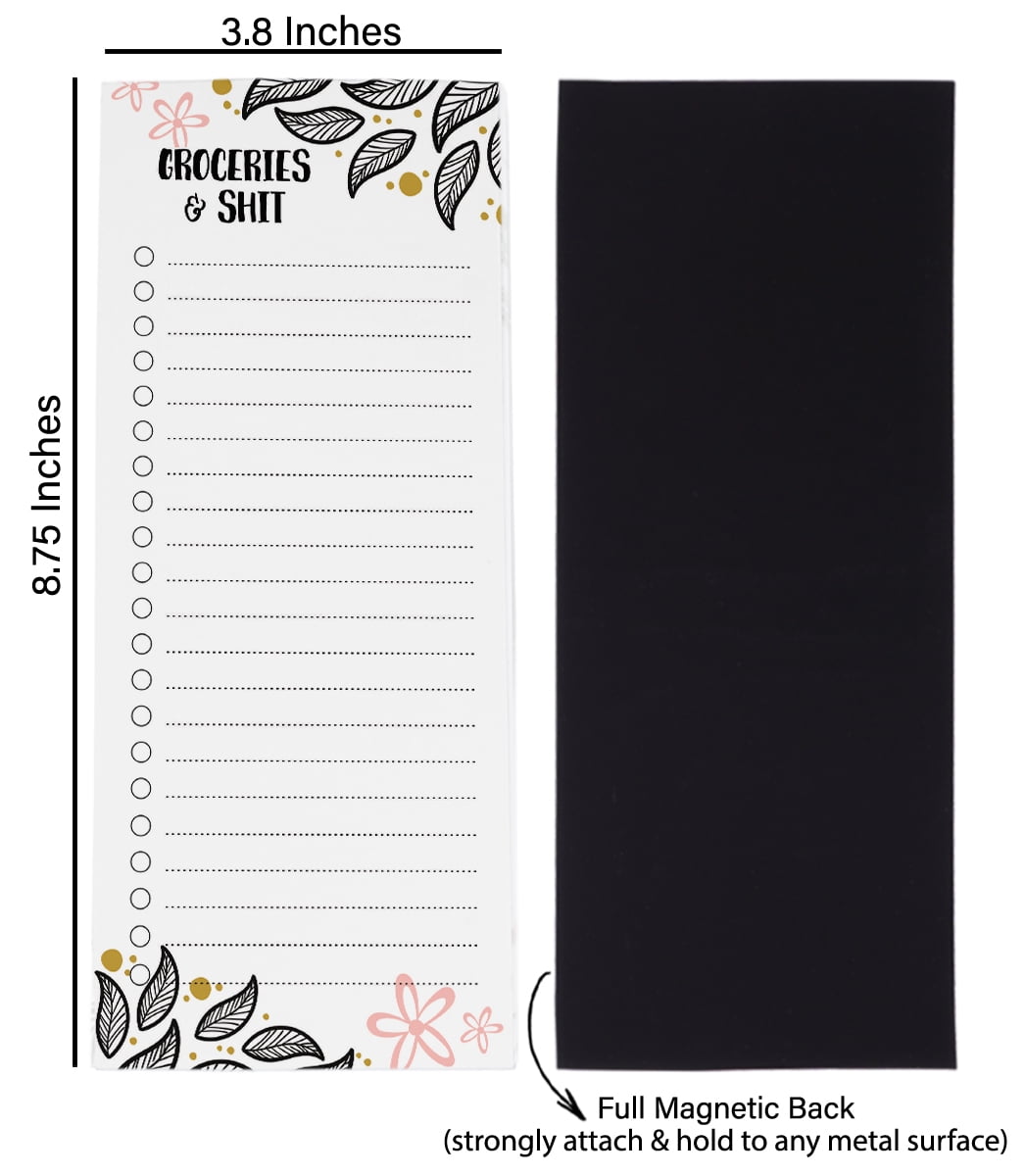 Inkdotpot Pack of 3 Magnetic Fridge To-Do List Notepads- Magnetic Memo Pads For Refrigerator-(50 Sheets Each)-1T