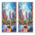 thumbnail image 2 of Designart "Pop Art Berlin I" Berlin Framed Wall Art Set Of 2 - Multi-Color Cityscapes Framed Canvas Set For Living Room Decor, 2 of 7
