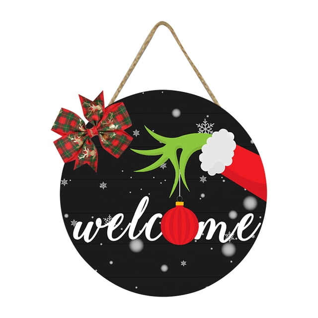 Grinch Christmas Decorations Grinch Decor the Grinch Front Door Decor, Merry Christmas, Door Hanger, Christmas Decor, Door Wreath, Gift, Home Decor, Merry Christmas Sign