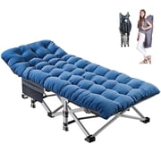 Slsy XL Folding Camping Cots with 3.3 inch 2 Sided Mattress, 75* 28 Sleeping Cot Guest Bed, Folding Bed Cot with Carry Bag