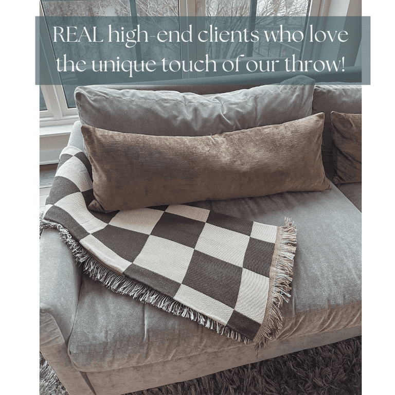 HOME UP FIFTH Unisex Checkered Throw Blanket for Couches