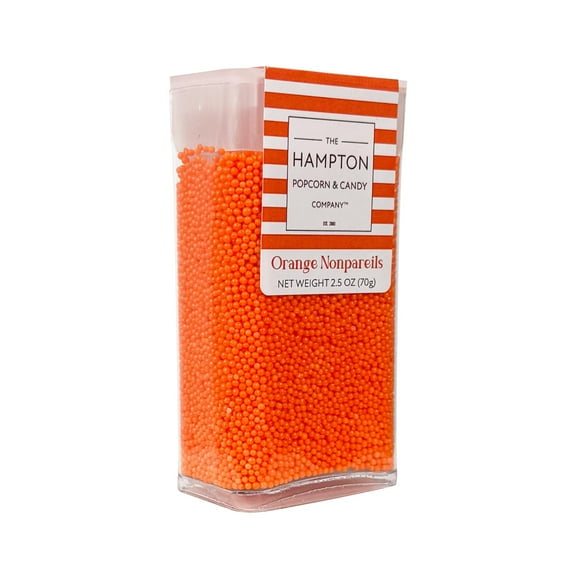 Orange Nonpareils Sprinkles 2.5 oz, Sprinkles For Cake Decorating, Baking, Ice Cream & More, The Hampton Candy Company
