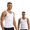 White, variant on QSAWXQZ Men's Seamless Compression Tank Sleeveless Crew Neck Tummy Control Slim Body Shaper M