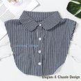 thumbnail image 2 of LoudSung Fake Collar Detachable Half Shirt Blouse False Collar Striped Elegant Design for Women Girls, 2 of 7