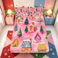 thumbnail image 5 of Manfei Happy Xmas King Sheets,Cute Christmas Gift Box Bedding,4 Pieces,1 Flat Sheet,1 Fitted Sheet and 2 Pillowcases, 5 of 6