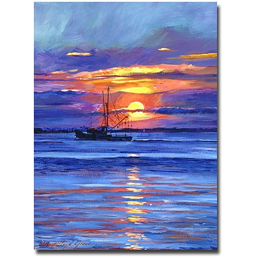 Trademark Art Salmon Trawler At Sunrise Canvas Wall Art By David Lloyd Glover Walmart Com Walmart Com