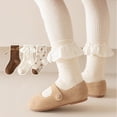 thumbnail image 4 of MXIEZI 3 Pack Kids Toddler Girls Cotton Crew Socks Athletic Socks for 1-12Y, 4 of 7