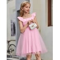 thumbnail image 4 of Vestido Arshiner Girl de manga corta con volantes y hombros descubiertos, 4 of 6