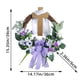 thumbnail image 2 of Corona de Pascua con cruz y tela blanca, 15.35 pulgadas, color morado, para puerta de entrada, con enredadera artificial, lirios y lazo para decoración rústica y campestre de interiores y exteriores., 2 of 6