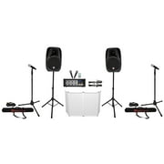 Rockville RPG2X15 PA System Mixer/Amp+15" Speakers+Stands+Mics+Bluetooth+Facade